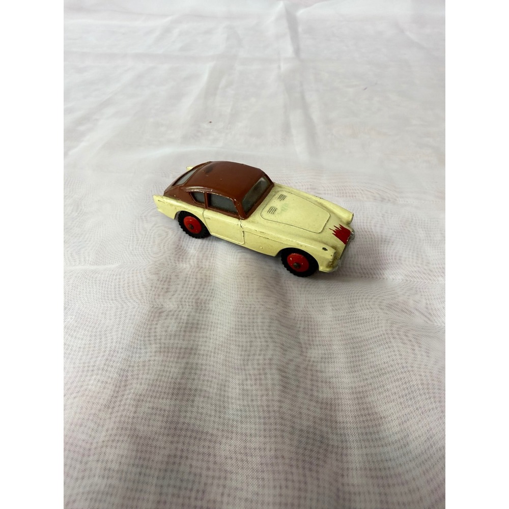 Vintage Diecast Model Car Cream and Brown Two Tone Classic Coupe Toy Car